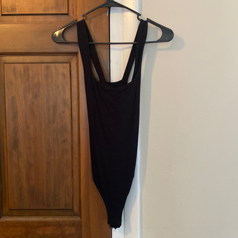 Black cross back bodysuit